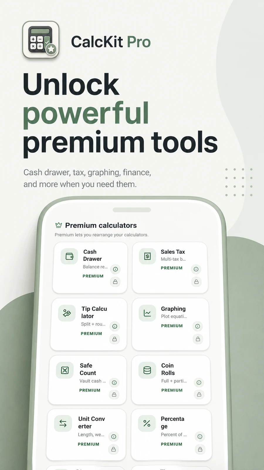 CalcKit Pro premium calculators screen
