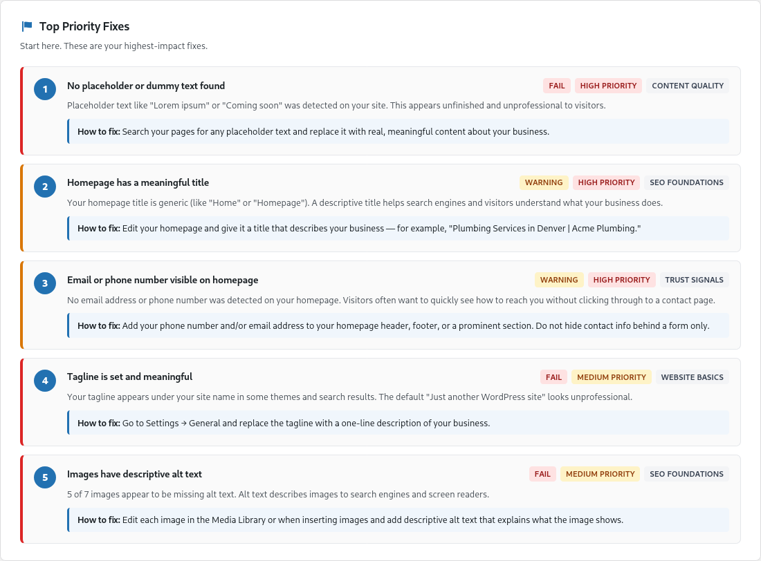 Treder Website Fix Finder screenshot